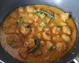 A picture of step 5 of Moong daal Mangochian (fried lentils balls in curry).