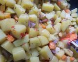 A picture of step 2 of Stir fry potatoes with vegies.
