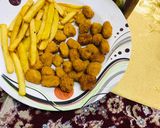 A picture of step 1 of French fries & chicken popcorns#Ramzsn special.