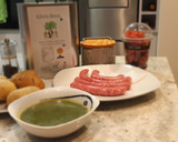 Foto del paso 1 de la receta: Ensalada de patata al pesto con salchichas