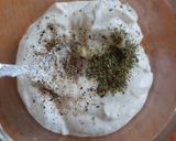 A picture of step 4 of Marinated Tomatoes with Greek Yogurt Sauce.