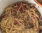 Foto del paso 6 de la receta: Spaghettis con salsa de champiñones y bacon
