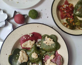 A picture of step 19 of Spinach Beets Ravioli with Minced Mushroom in Bachmel Sauce.