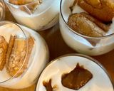 Une image de l'étape 6 de Tiramisu en verrines Baileys, crème de marrons / châtaignes et salted caramel chocolate Starbucks.