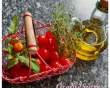 Une image de l'étape 1 de Tomates cerises confites, thym et romarin.