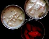 A picture of step 1 of Paneer kheer strawberry lassi.