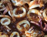 Gambar langkah 5 resipi Cumi Saus Padang.