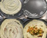 A picture of step 3 of Moong dal stuffed chilla/Crispy warp.