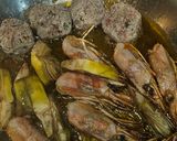 Foto del paso 1 de la receta: Fideos Tomoshiraga Somen en salsa oriental de pescado, con albóndigas, y gambas langostineras