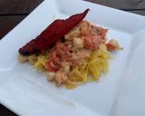 Une image de l'étape 8 de Courge spaghetti aux fruits de mer fumée sur BBQ au charbon.