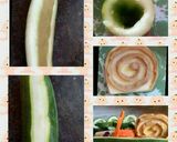 A picture of step 9 of Cucumber snail or chain...And flower salad.
