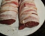 A picture of step 2 of Brad's bacon wrapped grilled venison tenderloin.