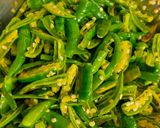 A picture of step 2 of Raita marcha / pickled green chillies.
