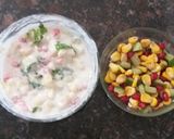 A picture of step 6 of Side dish recepies Apple banana Raita Corn salad Healthy.