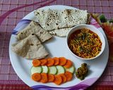 A picture of step 6 of Sev Tameta nu Shak - 10 minutes Gujarati dinner sabji (with roti).