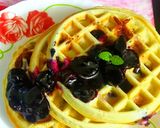 A picture of step 4 of Blueberry waffle.