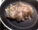 A picture of step 1 of Squid Ink Spaghetti with Calamari and Cauliflower.