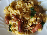 Migas con chorizo y panceta