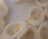 A picture of step 1 of Aryca's Fried Deviled Eggs.