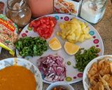 A picture of step 3 of Alunimki (Nepalese street snacks).