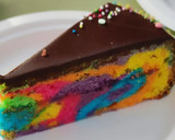 Foto del paso 16 de la receta: Bizcocho multicolor con cobertura de chocolate