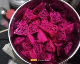 A picture of step 1 of Red Dragon Fruit Coconut Burfi.