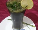 A picture of step 3 of Pudina sharbat (mint juice).