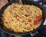 Une image de l'étape 14 de Macaronis au gorgonzola,bacon et tomates cerises façon one pot pasta.