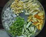 A picture of step 5 of Exotic Italian Veggies cum Punjabi gravy Pizza.