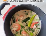 Gambar langkah 6 resipi Sayur Lemak Sawi Bersama Timun Jepun.