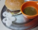 A picture of step 8 of Fusion chapli burger 🍔.