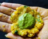 A picture of step 13 of Healthy twist Tapioca vada with mint chutney bombs.