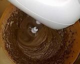 A picture of step 4 of Nigella Lawson's Pear Chocolate Cake.