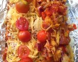 A picture of step 2 of French bread Pizza.