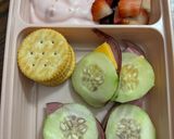 A picture of step 2 of Bento box Roast Beef And Cheese Cucumber Sandwiches.