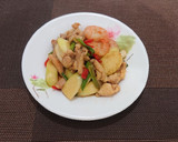 皎白筍蝦仁炒雞丁(簡單料理)的食譜步驟8照片