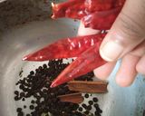 A picture of step 2 of Chettinad chicken fry.