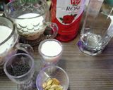 A picture of step 1 of Blushing Rose coconut Lassi.