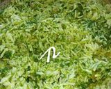 A picture of step 5 of Spinach Rice/HariyaliRice with Raita.