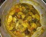 A picture of step 3 of Potato brinjal bhaji chapati and onion tomato salad.