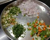 A picture of step 1 of Bengali khichuri.