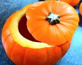 A picture of step 1 of Sweet rice porridge in pumpkin.