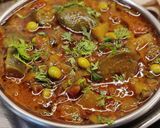A picture of step 12 of Sole Vange Bhaji(Green Tuvar Brinjal Curry).