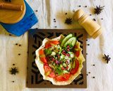 A picture of step 4 of Masala papad bowl.