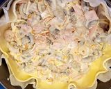 Foto del paso 5 de la receta: Tarta salada de masa quebrada con champiñones y gambitas