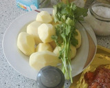 Foto del paso 1 de la receta: Puré de patata a la leche de soja con cilantro y ensalada de rúcula