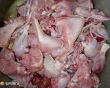 A picture of step 1 of Nigerian fried chicken.