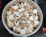 A picture of step 1 of Butter Mushroom Masala.