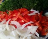 Φωτογραφία βήματος 2 της συνταγής Ομελέτα φρέσκων λαχανικών "παντρεμένα" με πατάτες τηγανιτές