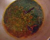 A picture of step 3 of PAAT SAAG JHOL (SOUP OF JUTE LEAVES).